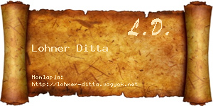 Lohner Ditta névjegykártya